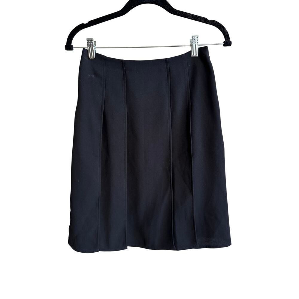 Ted Baker London Black Peach Paneled Peek-a-Book Skirt‎ Sz 0/26 EUC